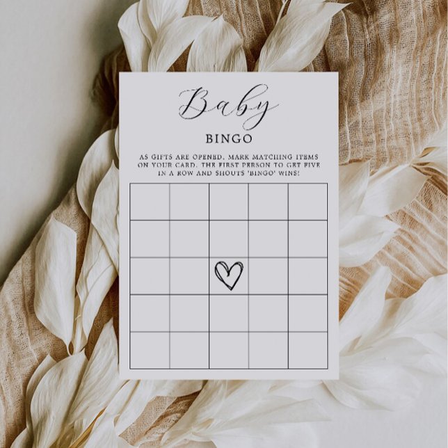 Carte de baby shower | Jeux baby showers (Baby Shower Bingo Card | Baby Shower Games)