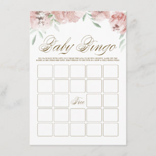 Carte de Baby shower Mauve Blush Pink Flowers