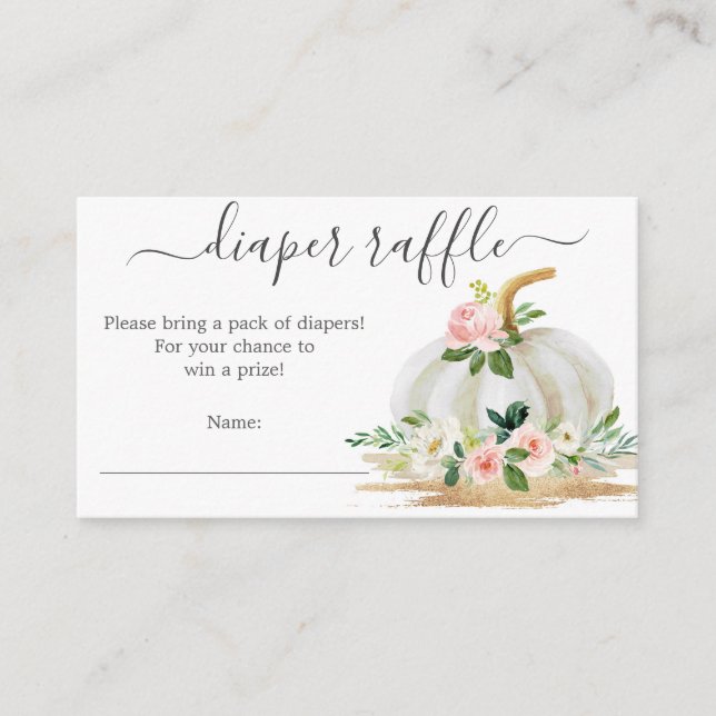 Carte de Baby shower petit Citrouille à couches ro (Devant)