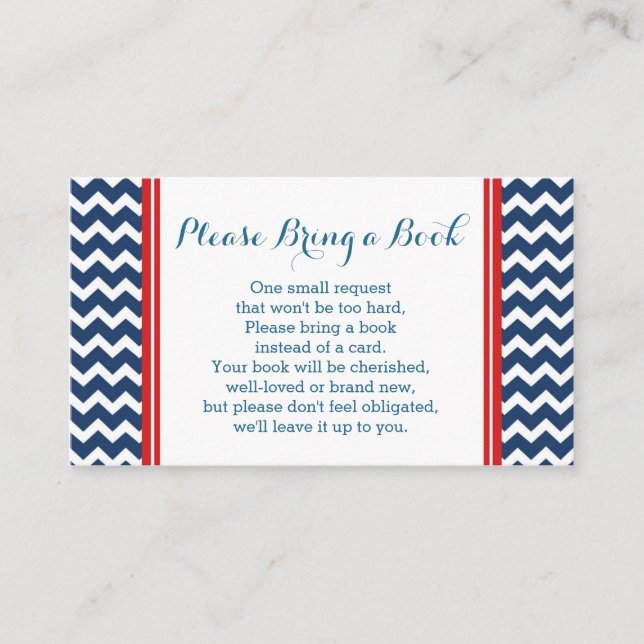 Carte de Baby shower Red Blue Chevron (Devant)
