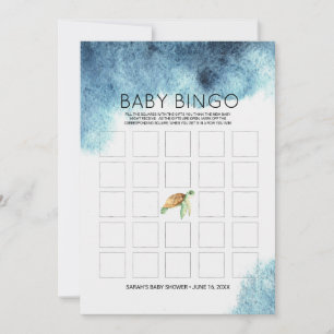 Carte de baby shower   Tortue marine