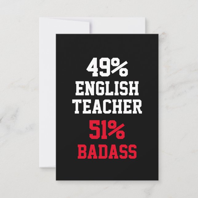 Carte de Badass de professeur d'anglais (Devant)