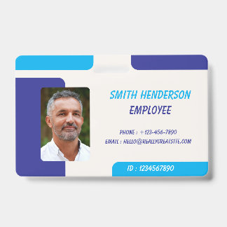 Carte de badge d'identification de photo d'employé