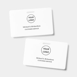 Carte de badge d'identification Logo blanc du pe