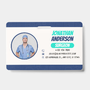 Carte de badge d'identification photo d'infirmière