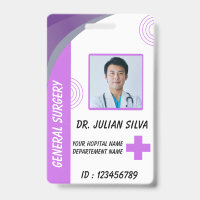 Carte de badge d'identification photo d'infirmière