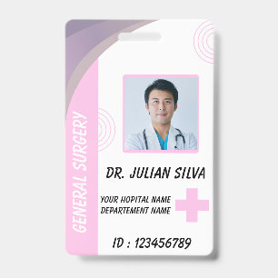 Carte de badge d'identification photo d'infirmière