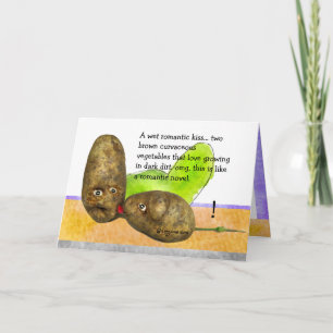 Carte de baiser drôle de pensées romantiques de