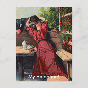 Carte de baiser vintage Valentines Couple