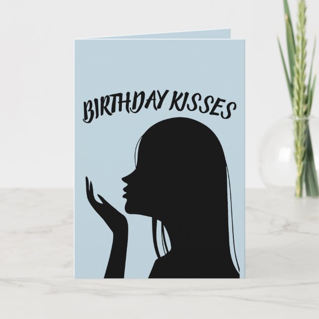CARTE DE BAISEURS DE ANNIVERSAIRE ROMANTIQUE POUR  (Devant)