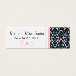 Carte de balise préférée Mariage damassé blanche d