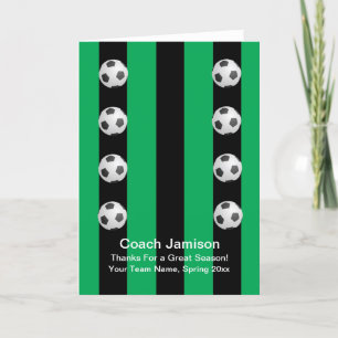 Carte de balle de football pour entraîneur, vert, 