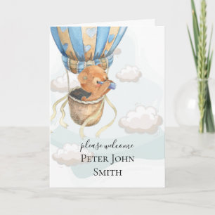 Carte de ballon à air chaud Teddy Bear