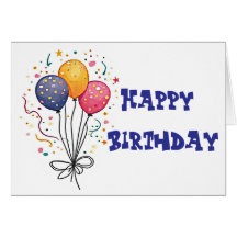 carte de ballon d'anniversaire heureuse
