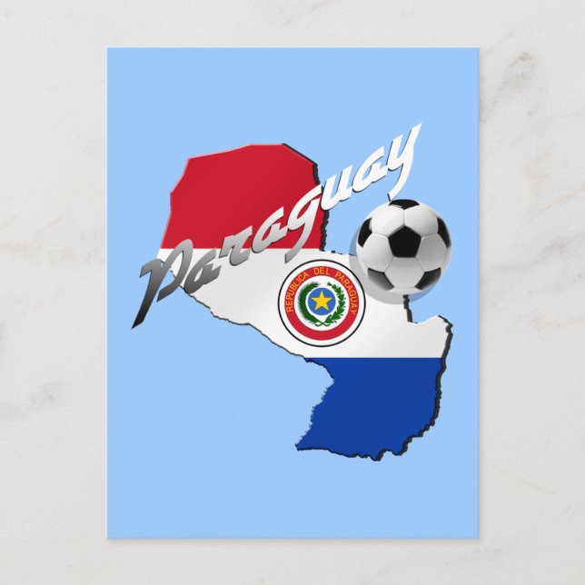 Carte de ballon de football de drapeau du Paraguay (Devant)