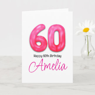 Carte de ballon numéro d'anniversaire 60 personnal