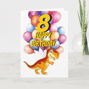 Carte de ballons d'anniversaire Dinosaur T Rex Gol