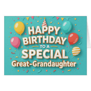 Carte de Ballons d'Anniversaire pour Arrière-Petit