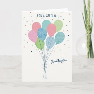 Carte de Ballons d'Anniversaire pour Petite-Fille