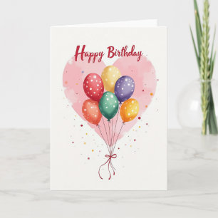 Carte de Ballons Vibrants pour le Cœur