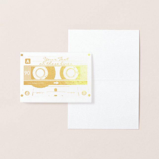 Carte de bande de cassette personnalisable, Gold F (Affichage)