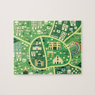 Carte de bande dessinée de puzzle de Milan