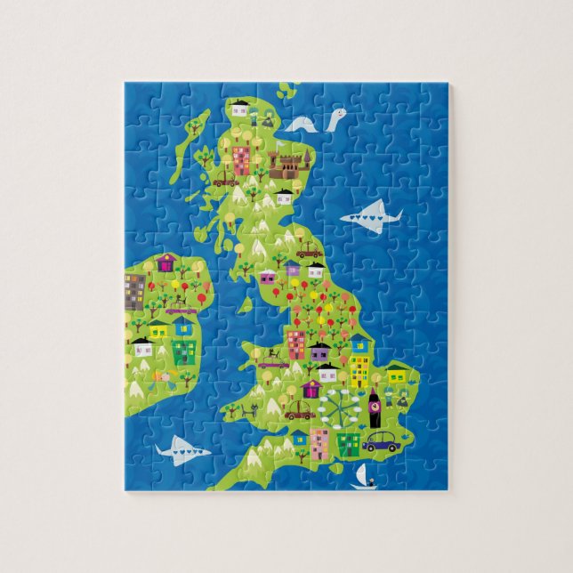 Carte de bande dessinée du puzzle BRITANNIQUE (Vertical)