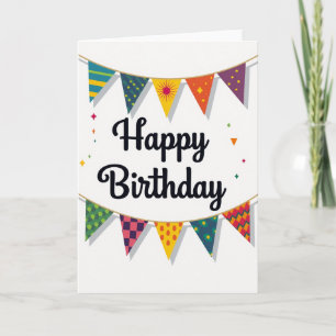 Carte de bannière d'anniversaire festive