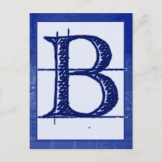 Carte de bannière de typographie de la lettre "B"