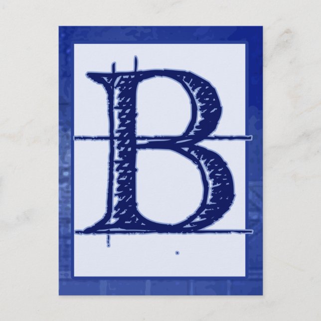 Carte de bannière de typographie de la lettre "B" (Devant)
