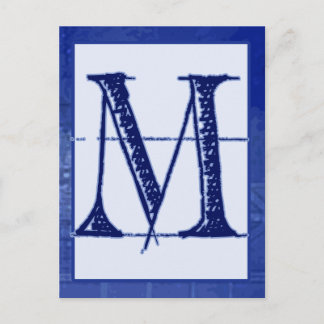 Carte de bannière de typographie de la lettre "M"