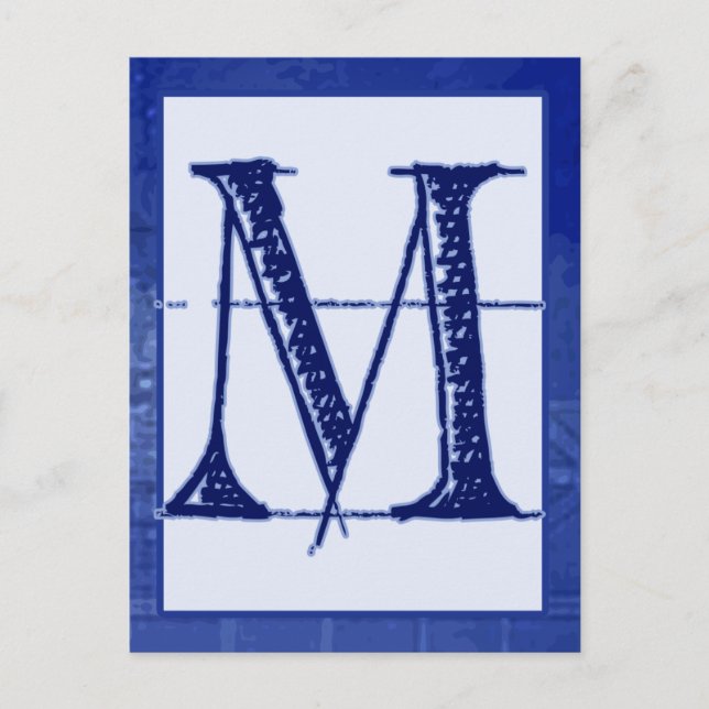 Carte de bannière de typographie de la lettre "M" (Devant)