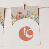 Carte de bannière haut-fauteuil "E" fleur sauvage