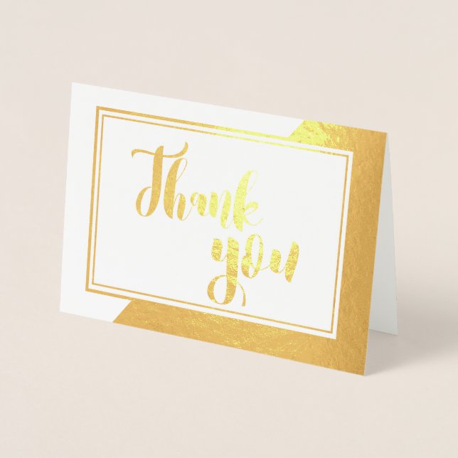 Carte de baptême "Merci" de l'huile d'or métalliqu (Devant)