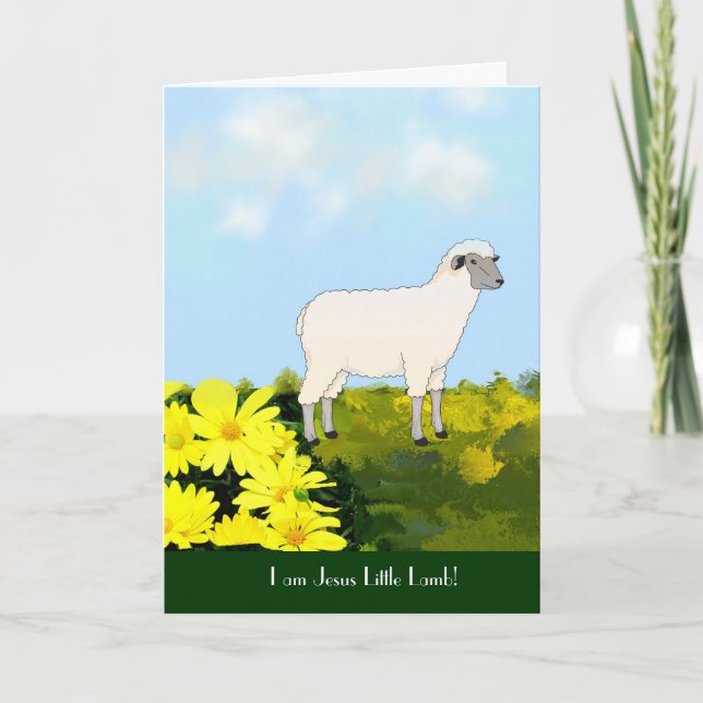 Carte de baptême pour enfants Little Lamb (Devant)
