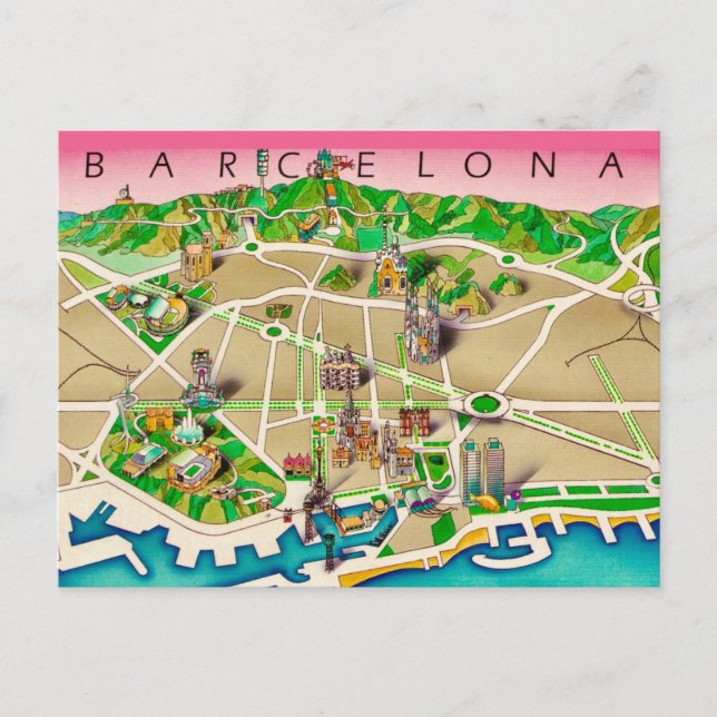 Carte de Barcelone Espagne (Devant)