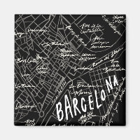 Carte de Barcelone Espagne Magnet - Style Vintage