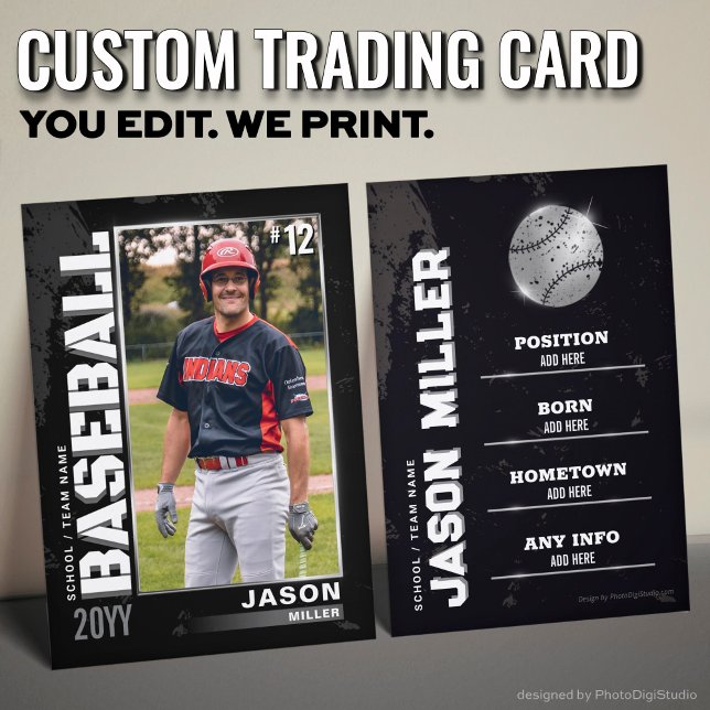 Carte de baseball de baseball de baseball de baseb (Custom Baseball Trading Card, Baseball Silver Ball Player Card)