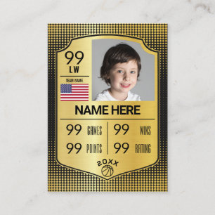 Carte de baseball Stats Shield Card Basketball