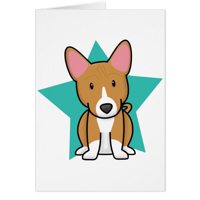Carte de Basenji d'étoile de Kawaii (Devant)