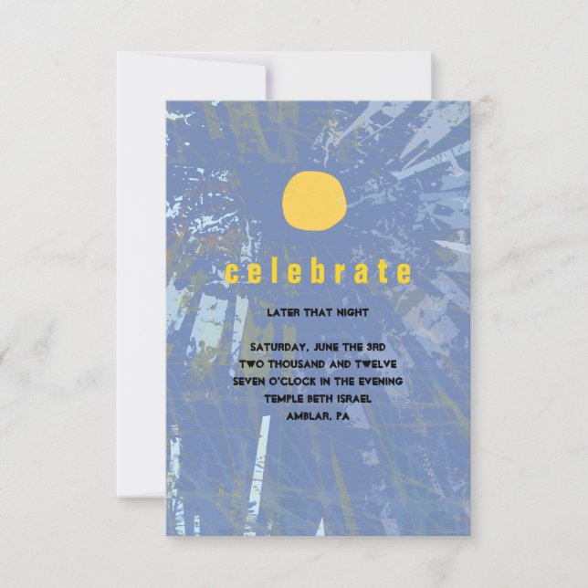 Carte de Bat mitzvah du Sunset Tree of Life Bar (Devant)