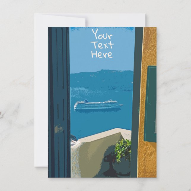 Carte de bateau de croisière sur mesure Santorini, (Devant)