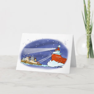 Carte de bateau de Père Noël