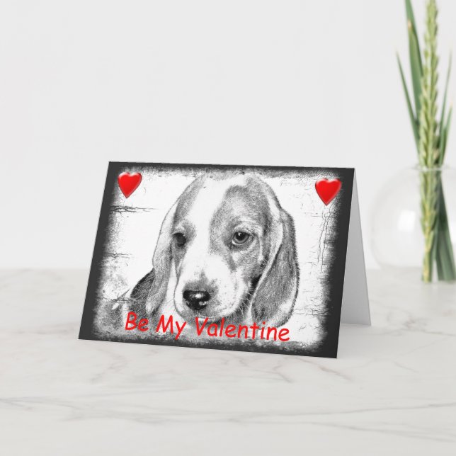 Carte de Beagle Puppy dog Valentines (Devant)