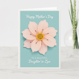 Carte de beauté à fleurs aqua rayées
