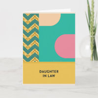 Carte de Belle-Fille Chevron Turquoise