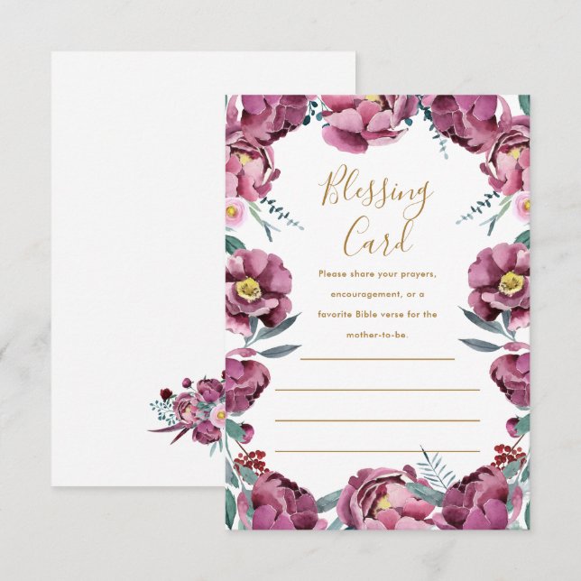 Carte de bénédiction de la mère florale Prières No (Devant / Derrière)
