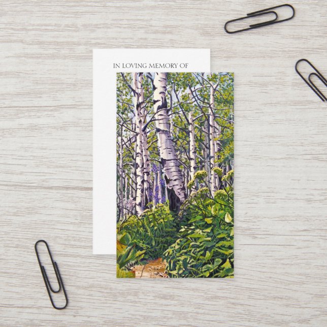 Carte de bénédiction de la prière commémorative (Devant/Arrière en situation)