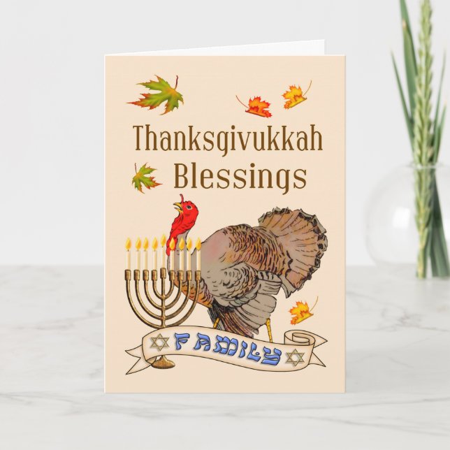 Carte de bénédictions de Thanksgivukkah - la (Devant)