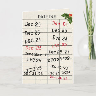 Carte de bibliothèque de Noël pour 2024